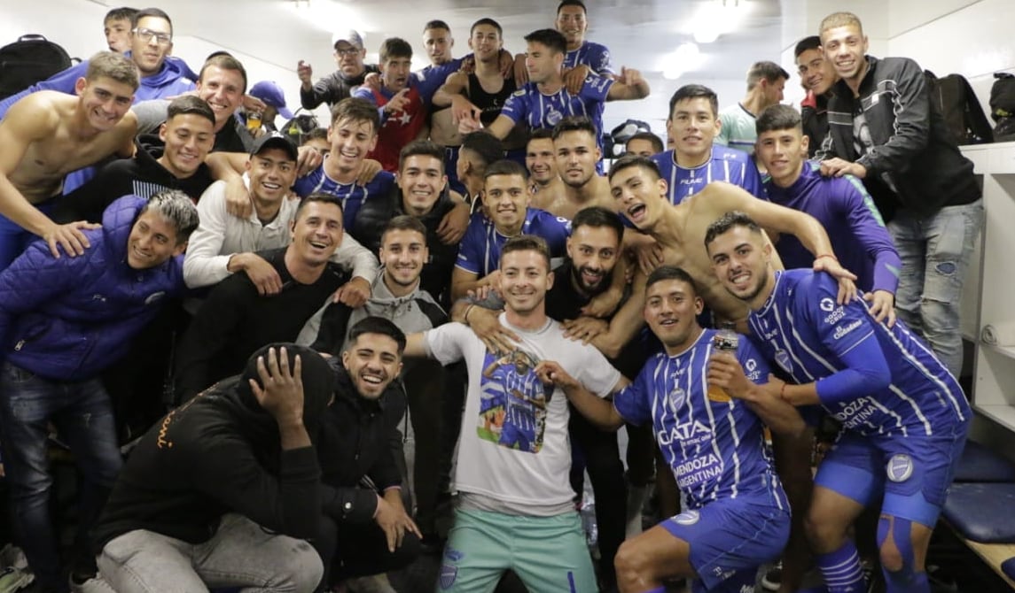 Festejo de Godoy Cruz luego del triunfo ante Central Córdoba por la Liga Profesional.