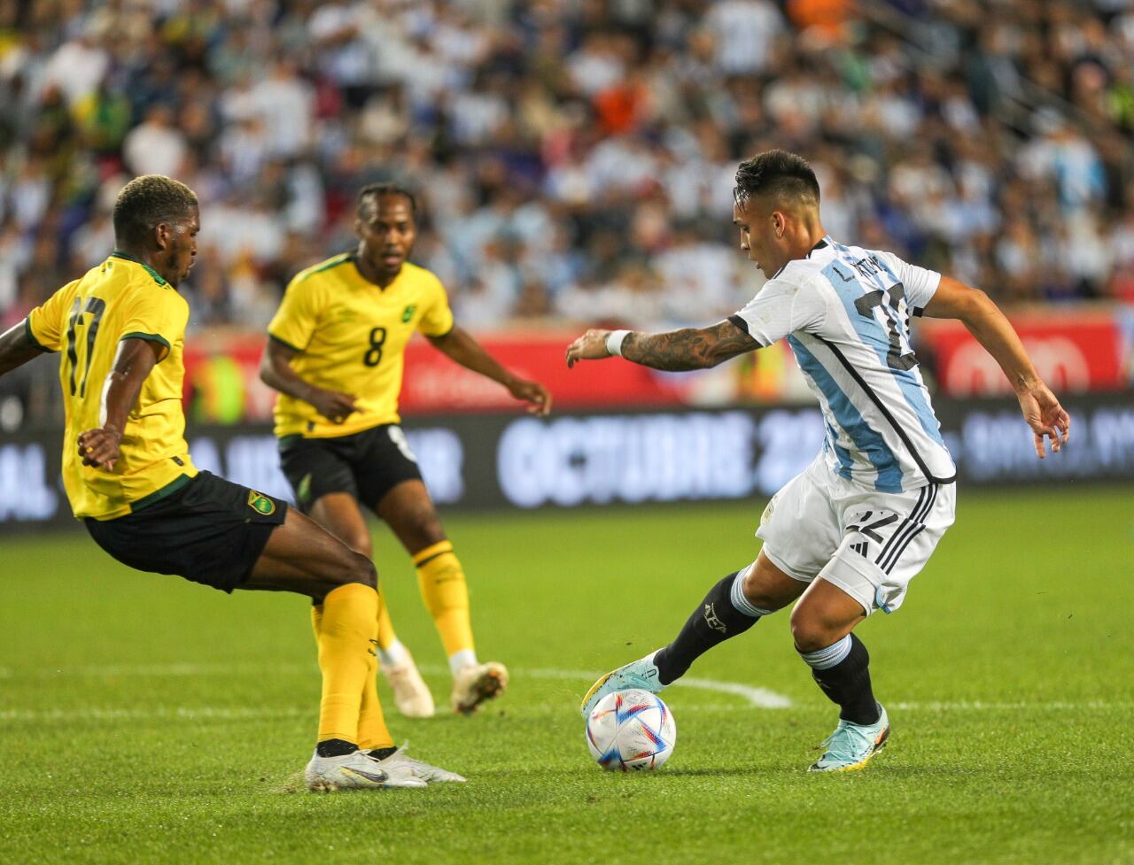 Lautaro Martínez jugó 55 minutos en el amistoso ante Jamaica. Foto: @Argentina