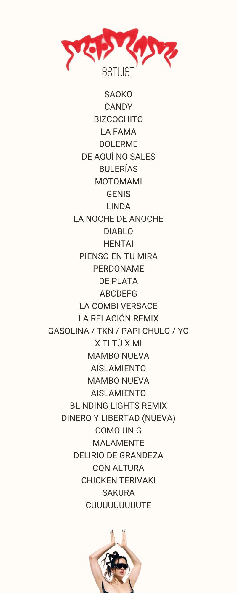 El setlist de "Motomami Tour"