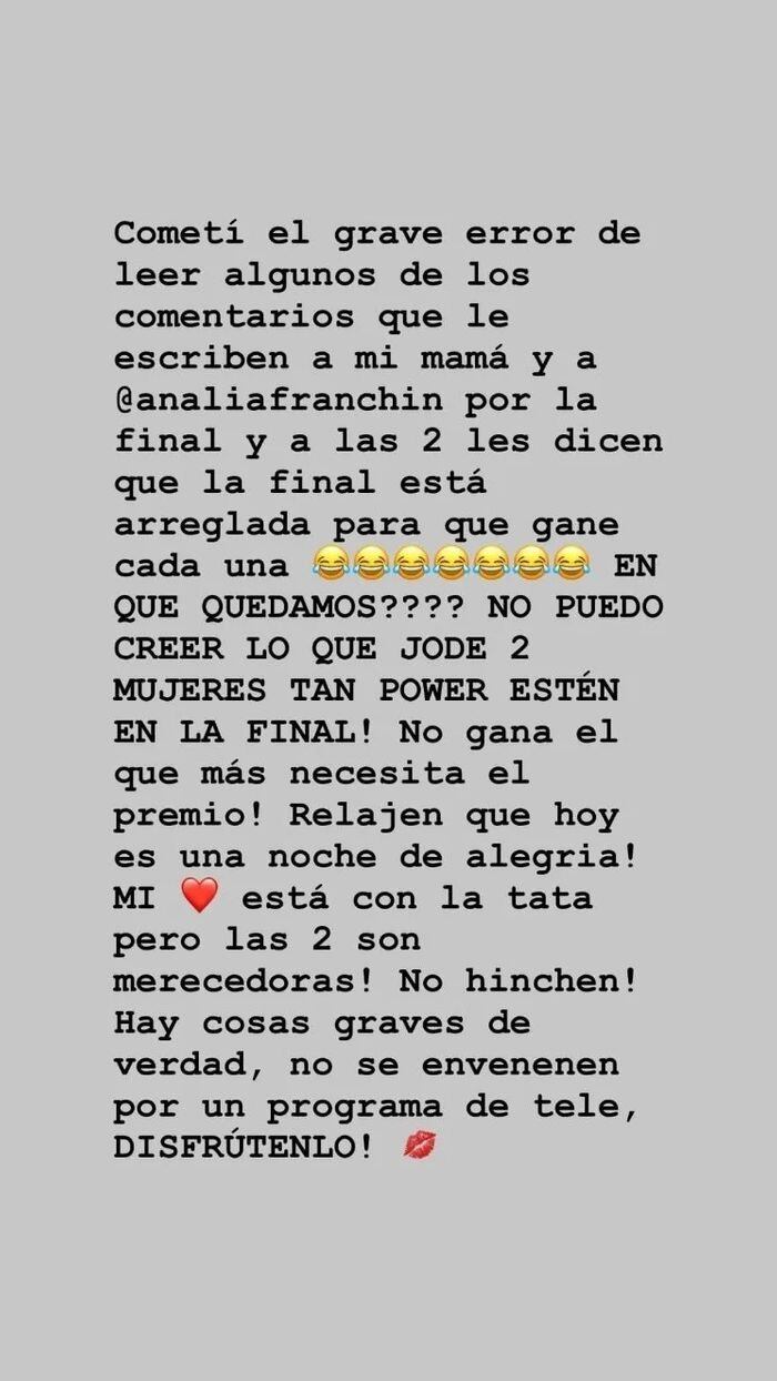 El descargo que realizó la hija de Maradona contra quienes criticaron a su madre.