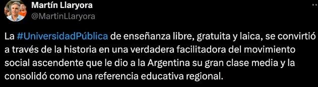 Llaryora le pidió el gobierno nacional que actualice el presupuesto universitario.