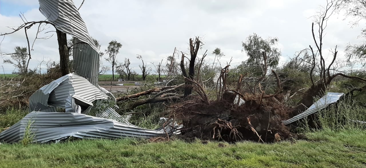 Fuerte temporal en Laborde y otras localidad del interior dejó importantes daños