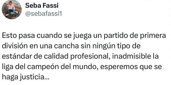 El posteo del hijo de Fassi por la suspensión de Talleres - Godoy Cruz.