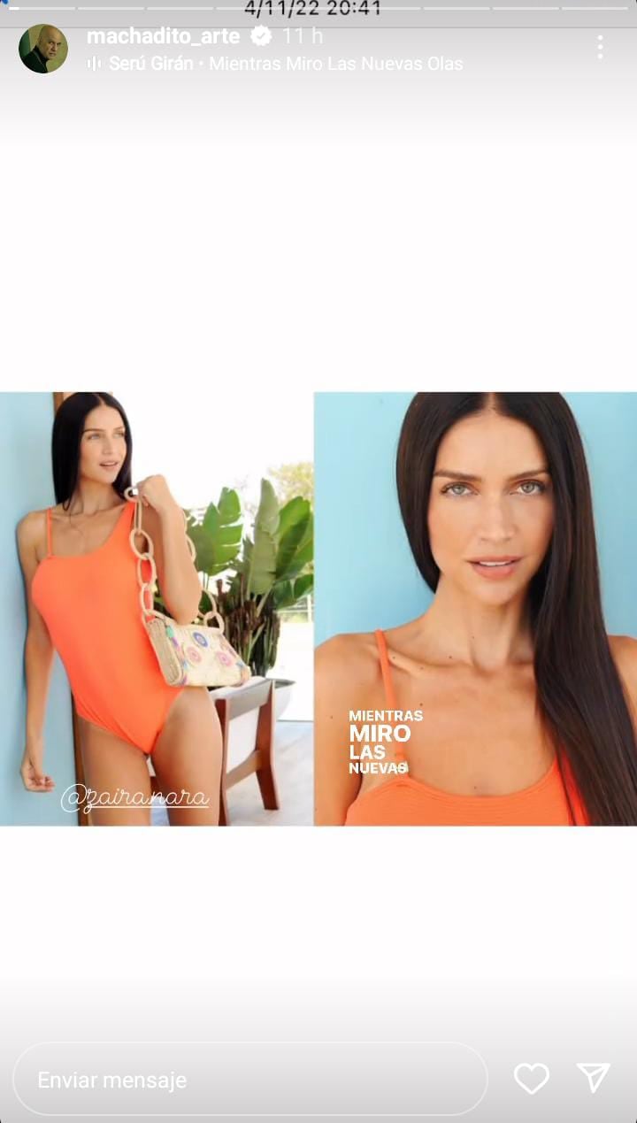 El traje de baño naranja de Zaira Nara que es tendencia para el verano.