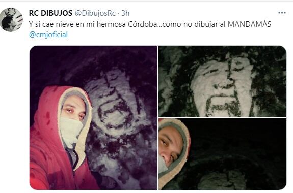 El artista compartió su dibujo en redes.