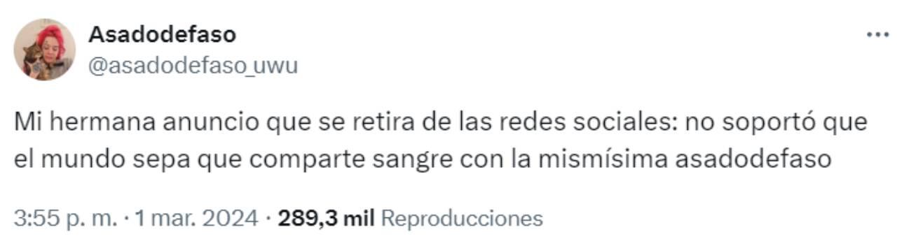 La historia de Asado de Faso y su hermana reapareció en X.