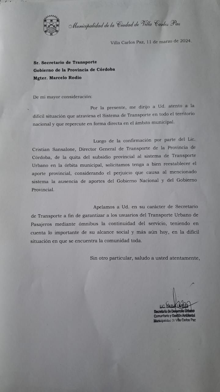 Notificaciones enviadas al Gobierno Provincial