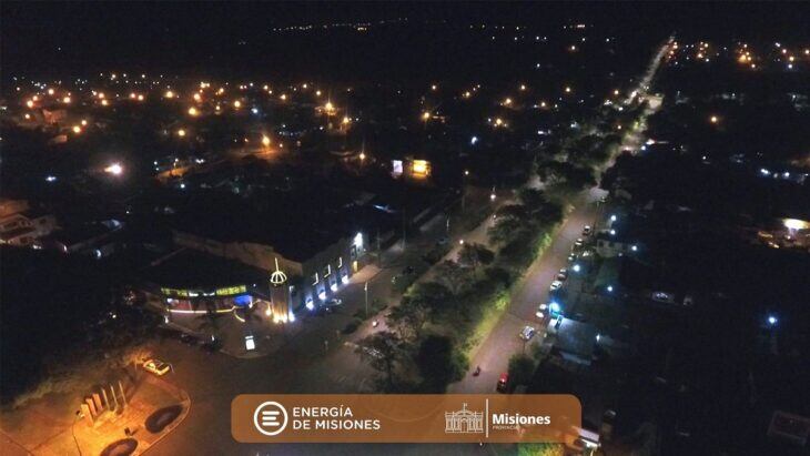 Apóstoles: nuevas luminarias LED. Foto: Energía de Misiones