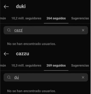 Duki y Cazzu se dejaron de seguir en Instagram