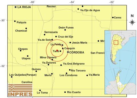 Inpres confirmó un sismo en Córdoba.