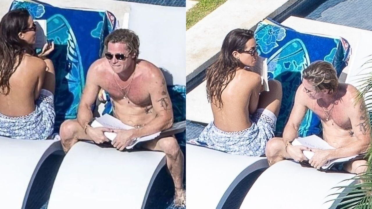 Brad Pitt junto a Inés de Ramón.