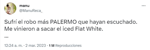 Sufrió un insólito robo y lo contó en Twitter.