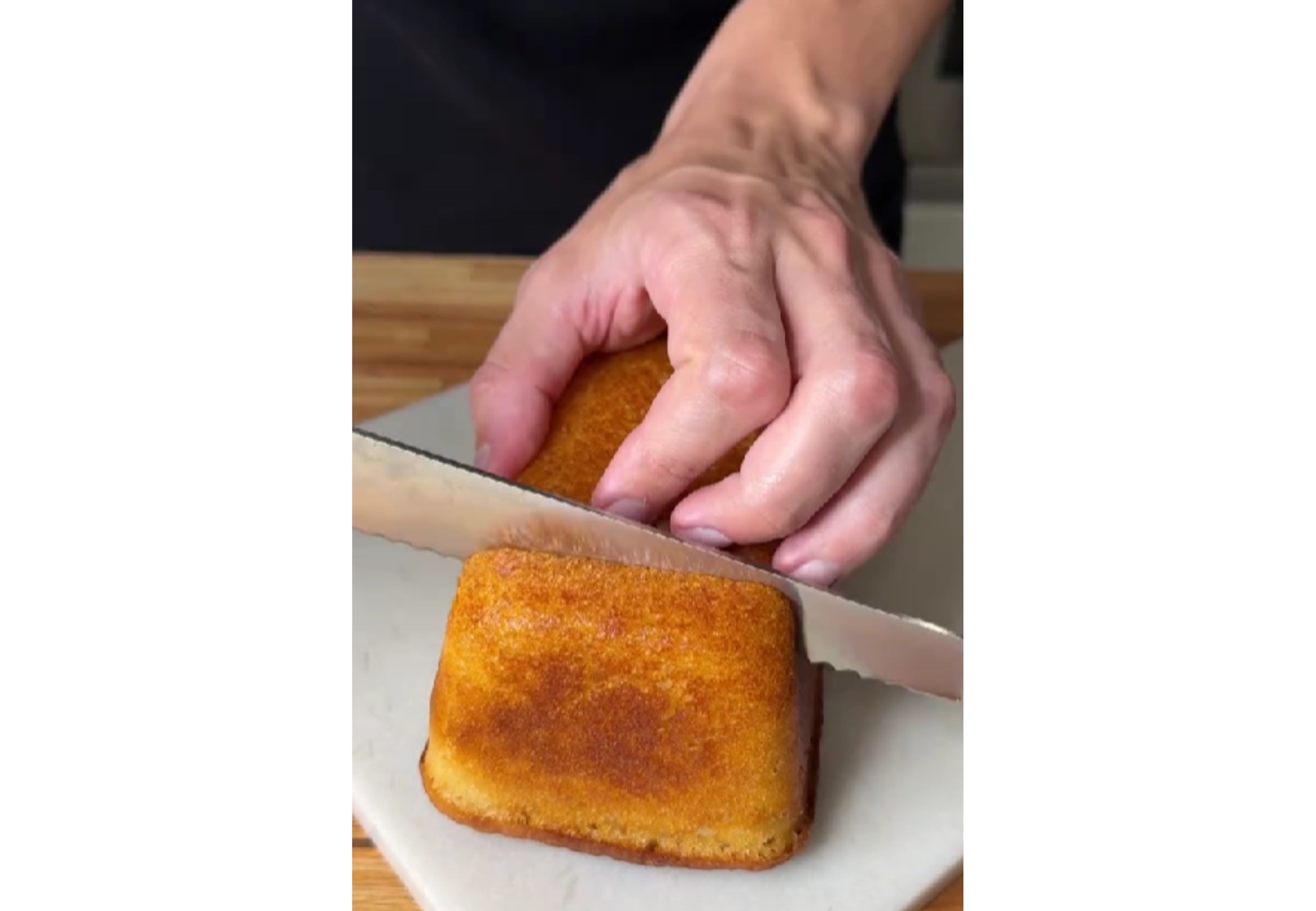 Así queda el pan de arroz.