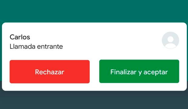 Imagen ilustrativa de la nueva función de "llamada entrante".