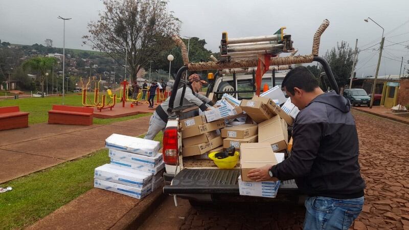 Realizaron mantenimientos de espacios públicos en Oberá.