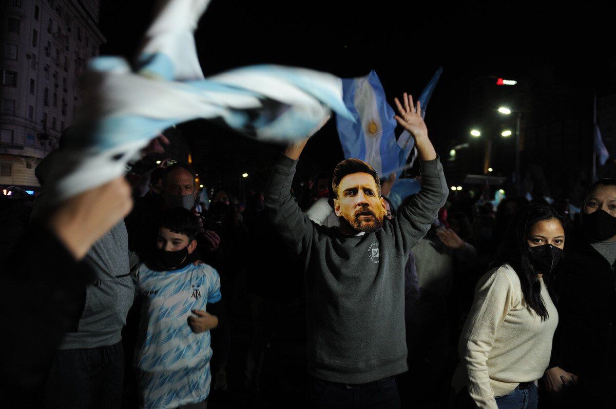 Los festejos de Argentina campeón en el Obelisco.