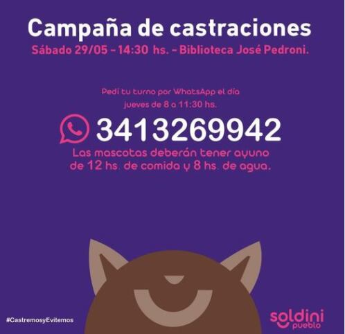 Este sábado 29 de mayo a partir de las 14.30 horas los vecinos de la localidad, podrán acercarse con su mascota a la Biblioteca José Pedroni.