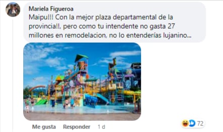 Meme de Maipú con foto de un parque acuático.