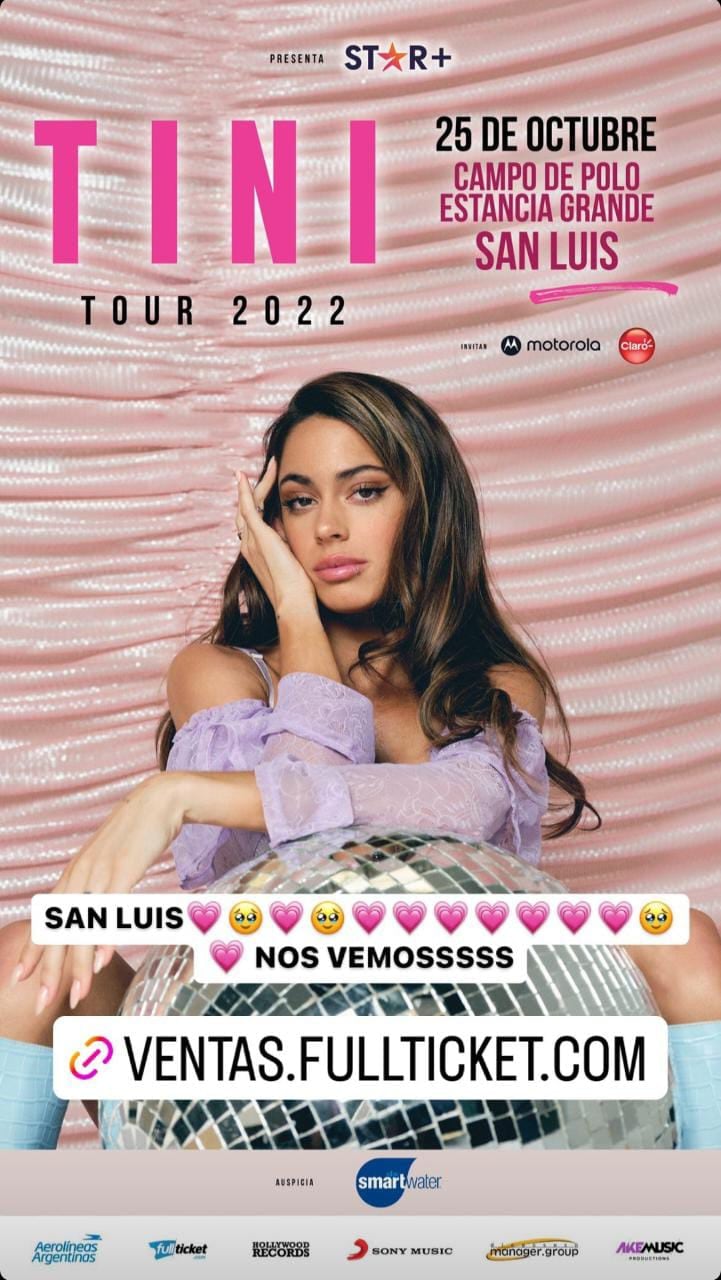 Tini Stoessel anunció su show en San Luis.