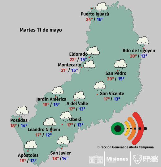 Descenso de temperaturas con algunas precipitaciones para el día de hoy. FB DGAT