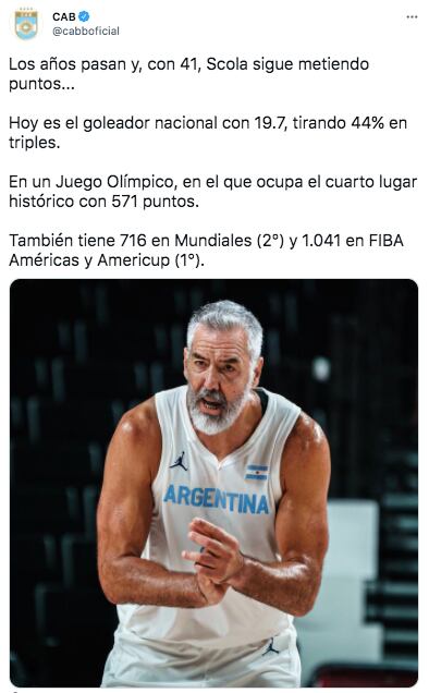 La polémica foto que la CAB subió de Luis Scola.