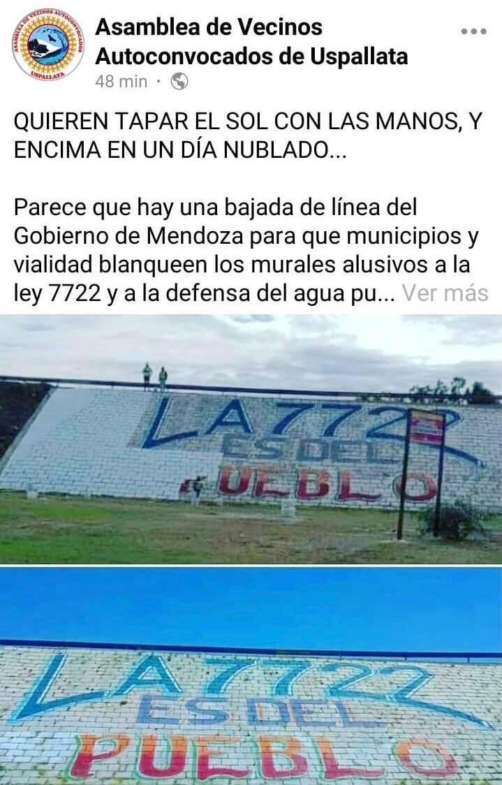 Diferentes asambleístas de la provincia demostraron su repudio del blanqueamiento del mural.