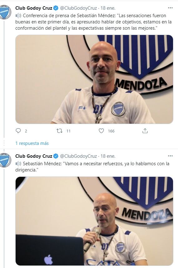 Sebastián Méndez iniciaba su segundo ciclo como técnico en Godoy Cruz a principio de este año.