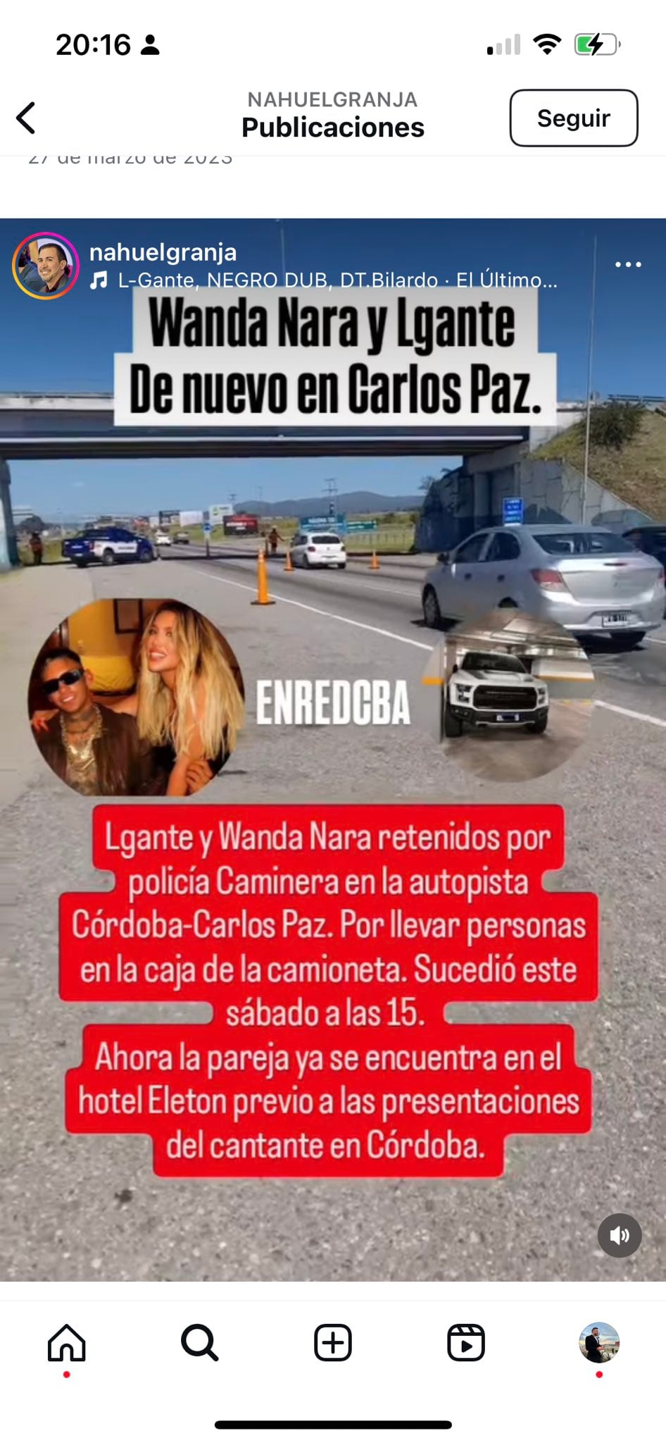 ¡Escándalo! Wanda Nara y L-Gante demorados por la Policía en Córdoba: el sorprendente motivo