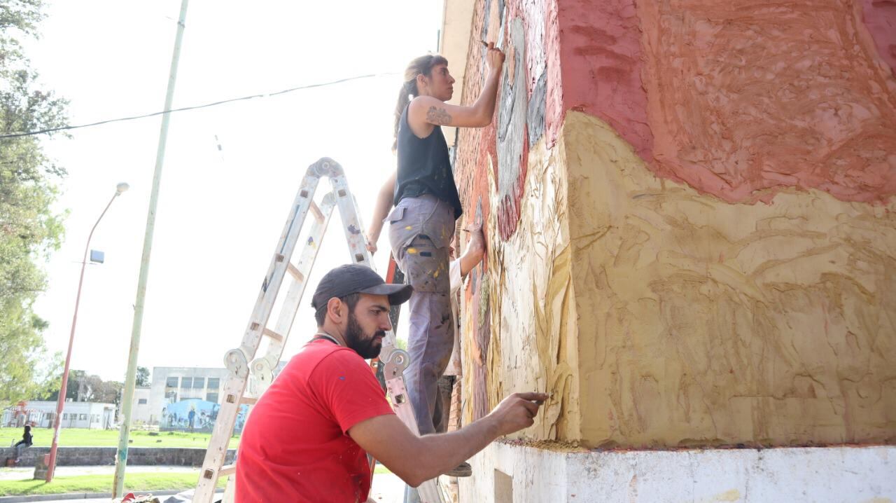 El mural en homenaje a Adolfo Pérez Esquivel