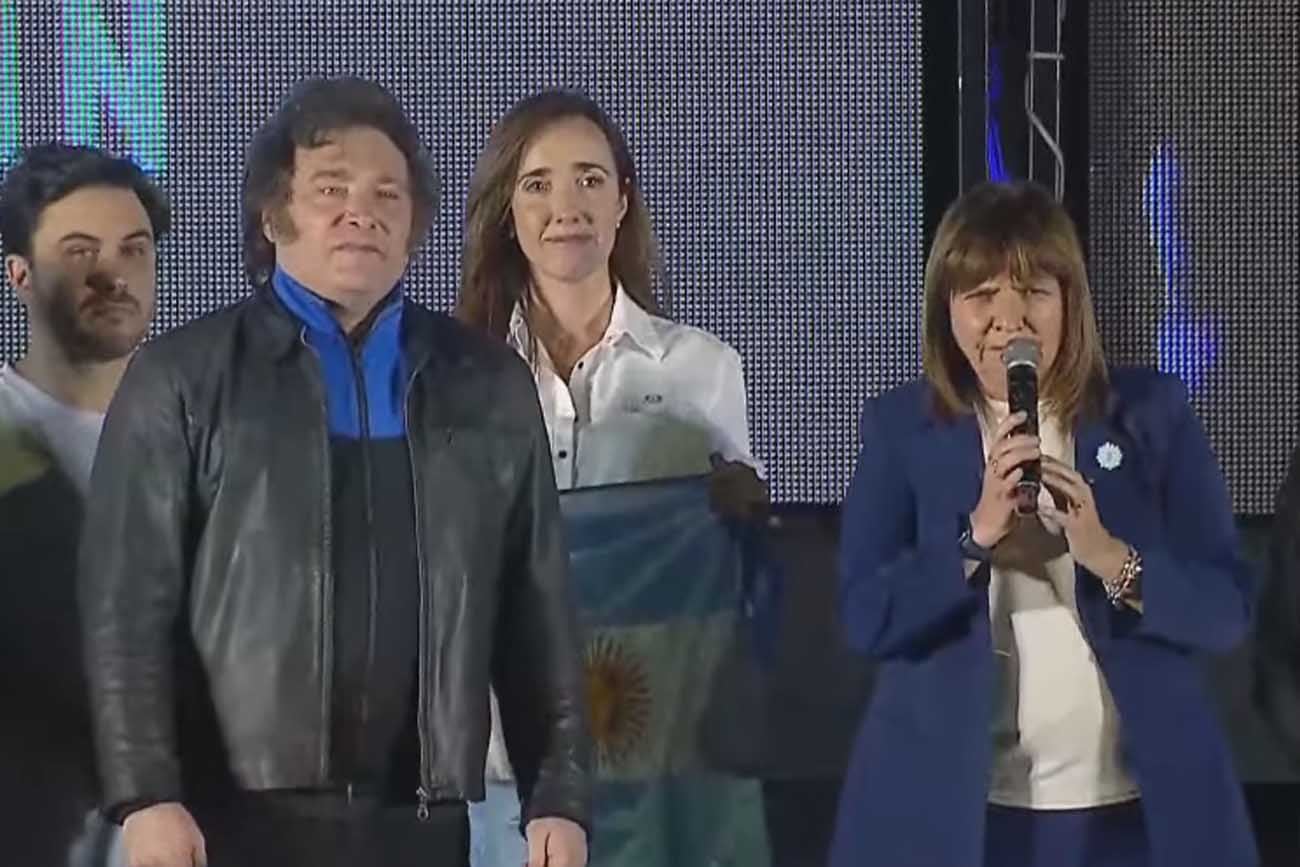 Balotaje: Javier Milei con Patricia Bullrich en Córdoba, en el cierre de campaña. (Captura de pantalla)