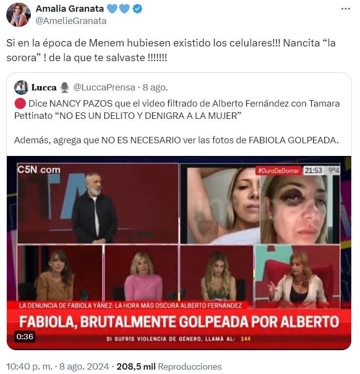 La periodista fulminó a su colega en redes sociales.