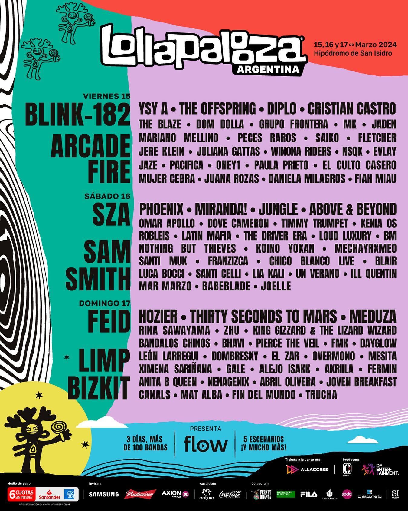 Lollapalooza Argentina 2024 anunció el line up por día: cuánto salen los tickets diarios