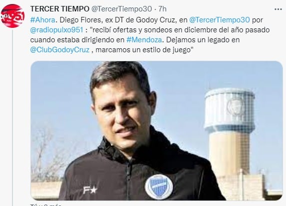 El DT cordobés Diego Flores rescató que en su primera experiencia, en Godoy Cruz, tuvo porcentajes altos para ser debutante.