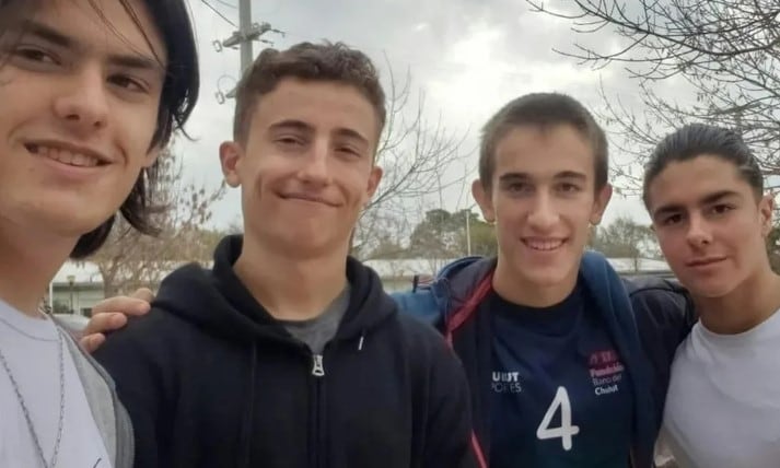 Donato Pellegrini, Gregorio Jaca, Juan Diego Laszeski y Ulises Dimópulos, la delegación de alumnos argentinos en la Olimpíada Internacional de Biología.