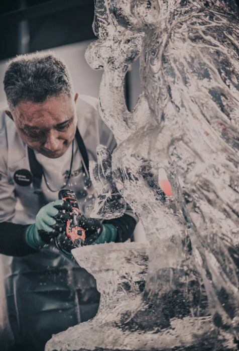 El equipo argentino mostró las esculturas con hielo fueron una de las vedettes de la jornada final.