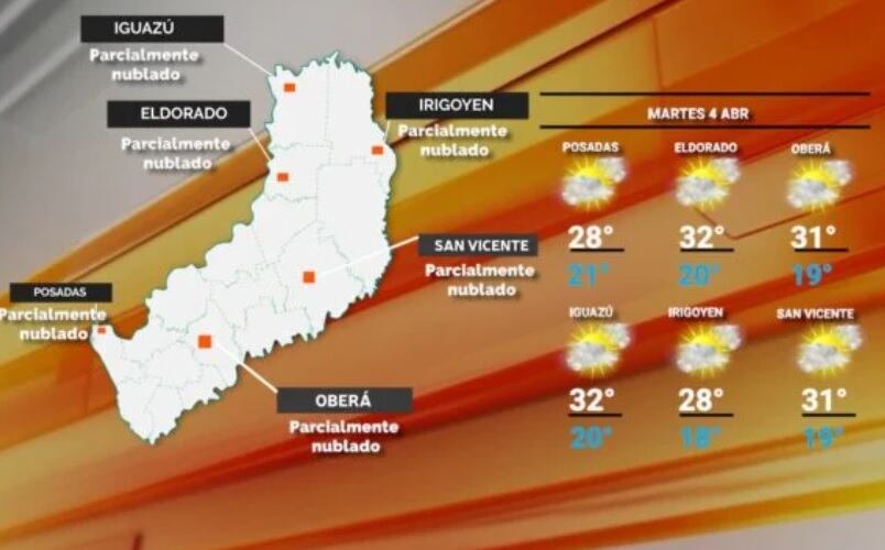 Martes nublado e inestable en Misiones.