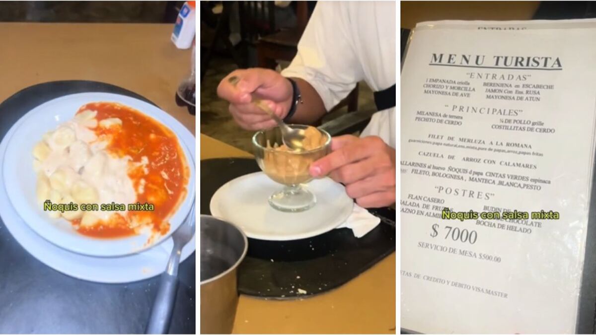 Fue a cenar a un bodegón en Pinamar, mostró todo lo que comió en TikTok y el precio fue una locura