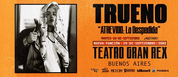 Trueno y un nueva fecha para el Gran Rex.