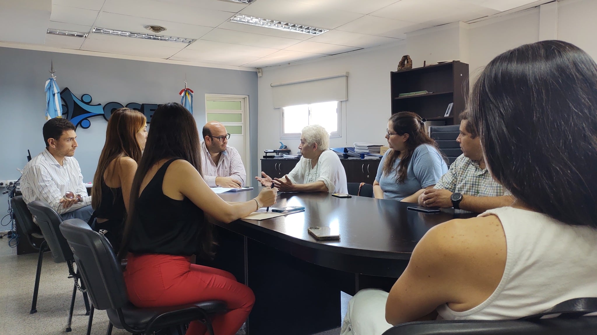 Reunión entre OSEP y farmacéuticos.