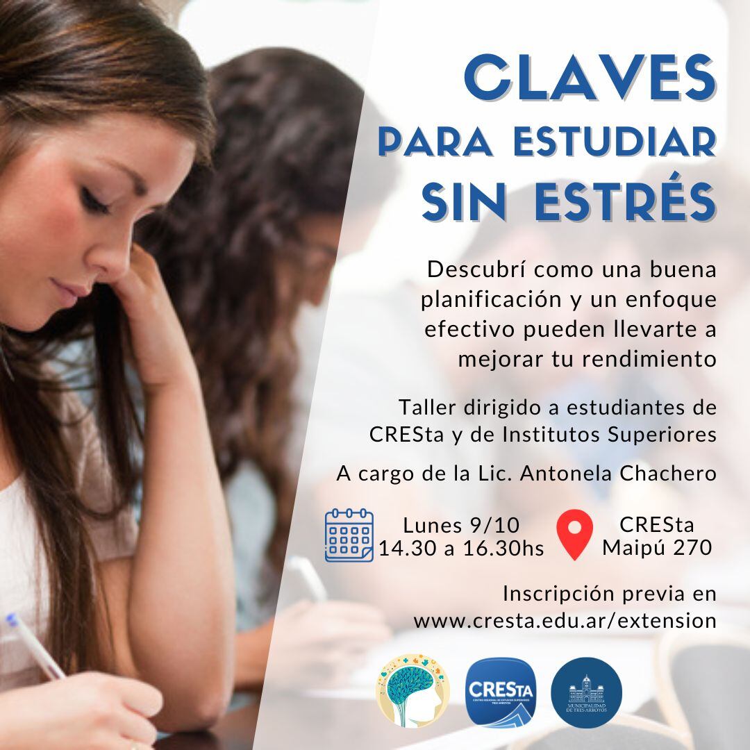 Taller “Claves para estudiar sin estrés” en Cresta