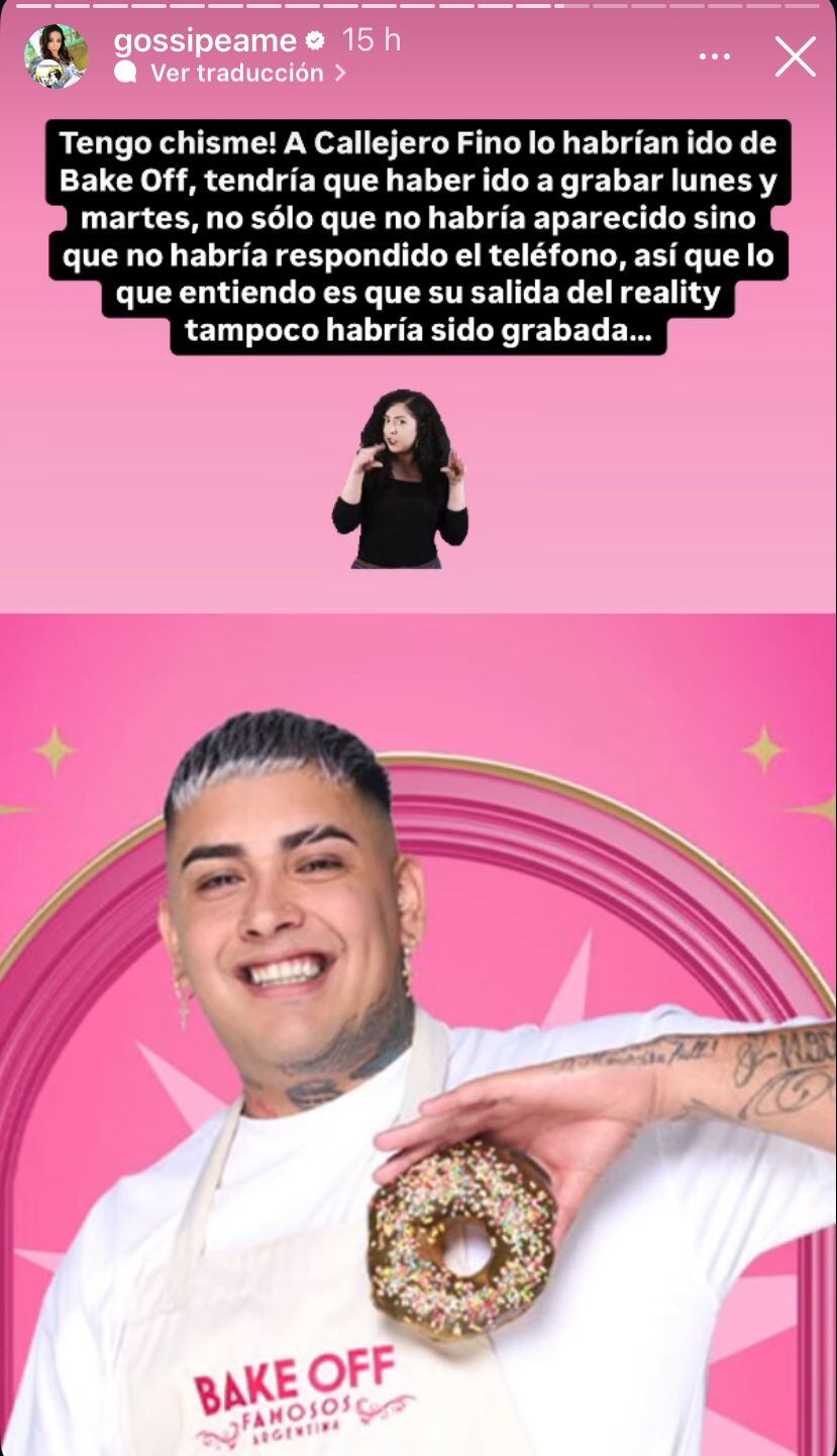 Callejero Fino habría quedado expulsado de Bake Off.