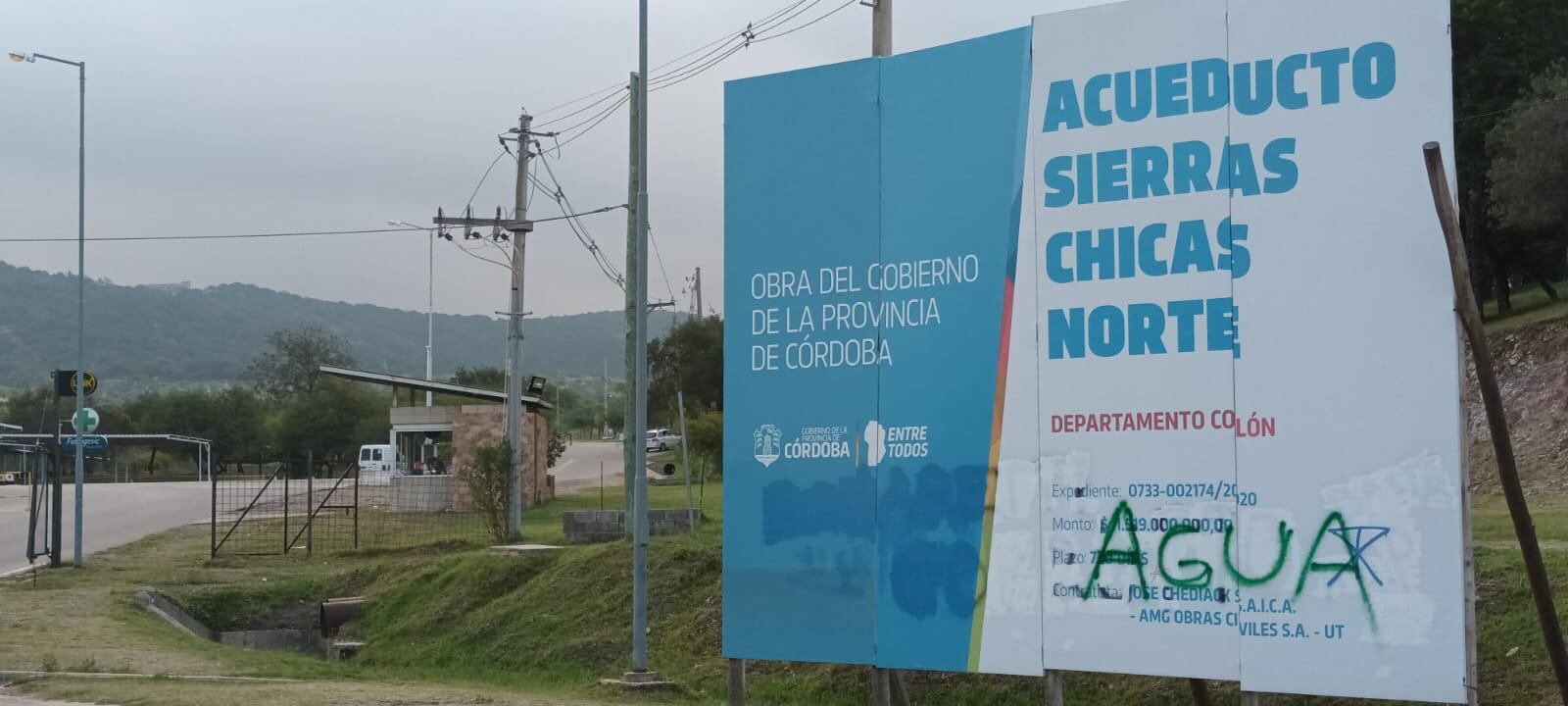 Las marcas del paso del acueducto Sierras Chicas Norte, en la zona de Salsipuedes (La Voz)