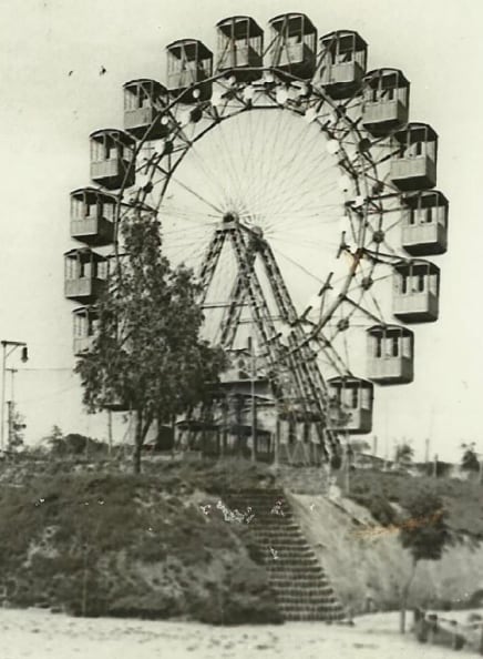 La "Rueda Eiffel" en sus comienzos.