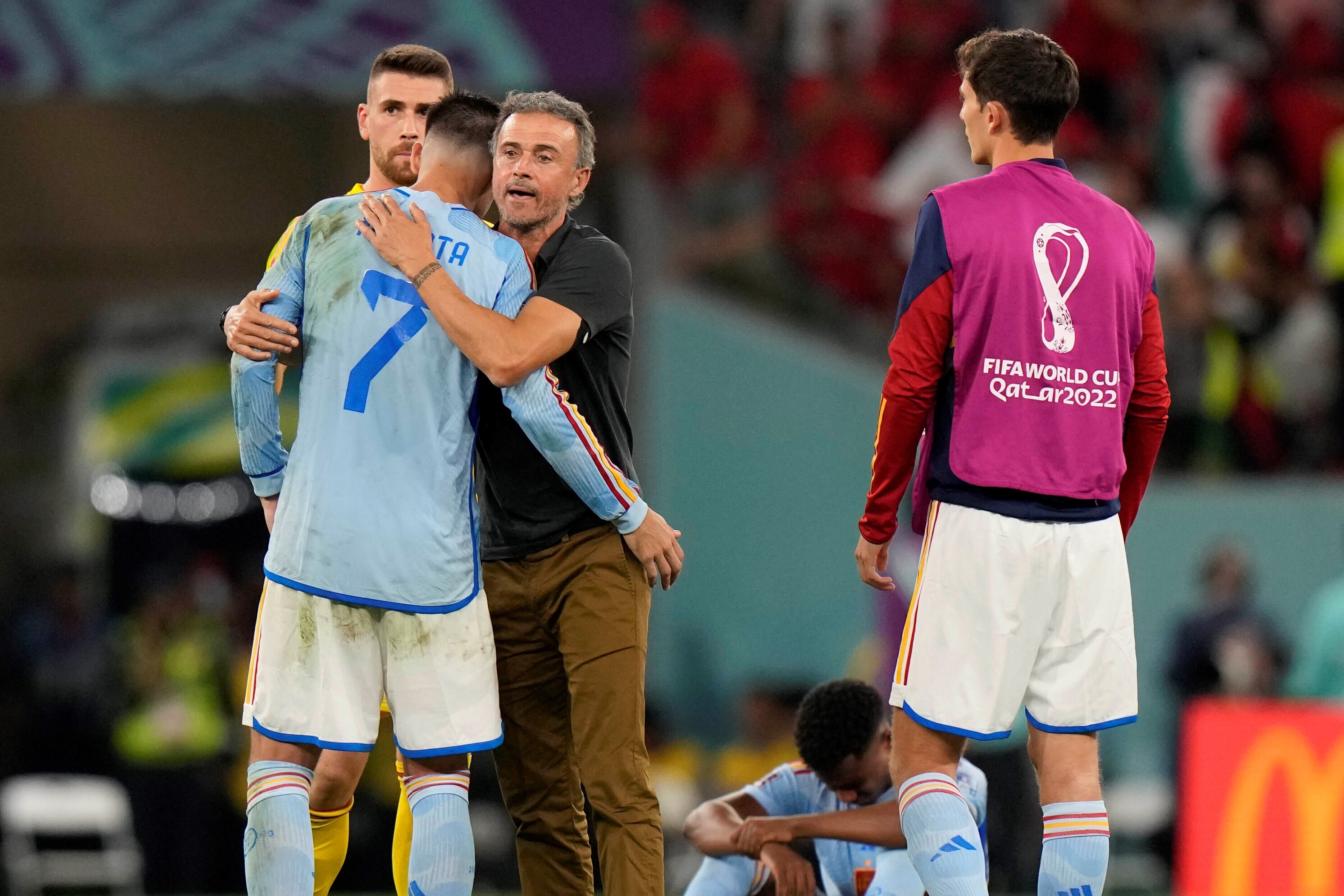 Luis Enrique defendió a sus jugadores tras quedar afuera del Mundial. Foto: AP.