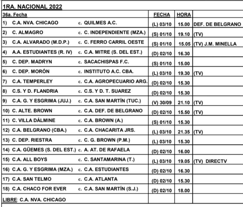 Los partidos de Belgrano e Instituto, por la penúltima fecha de la Primera Nacional.