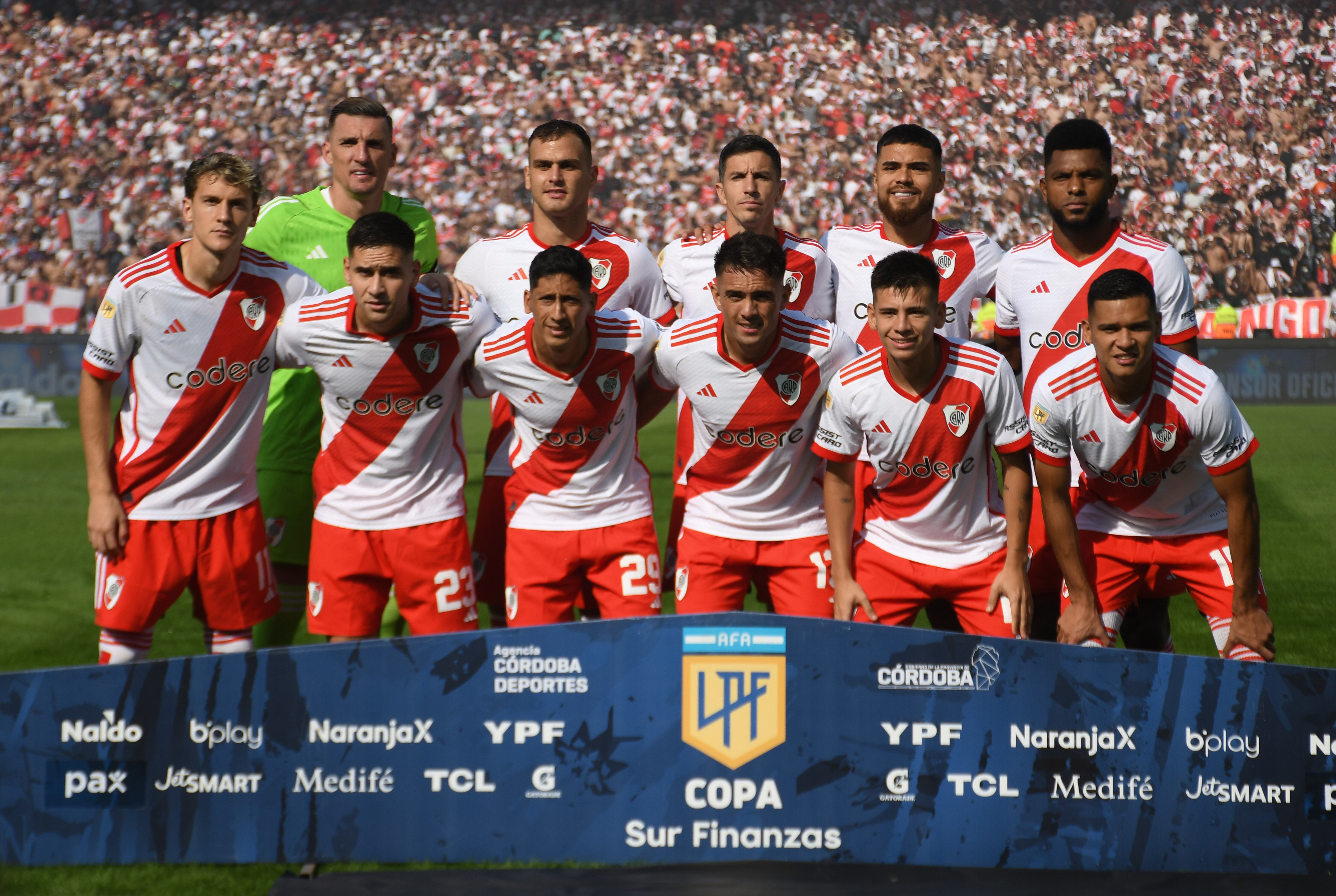 La formación inicial de River para el duelo  ante Boca en el Kempes, por cuartos de final de la Copa de la Liga 2024. (Fotobaires)