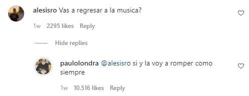 Paulo Londra respondió sobre su vuelta a la música.