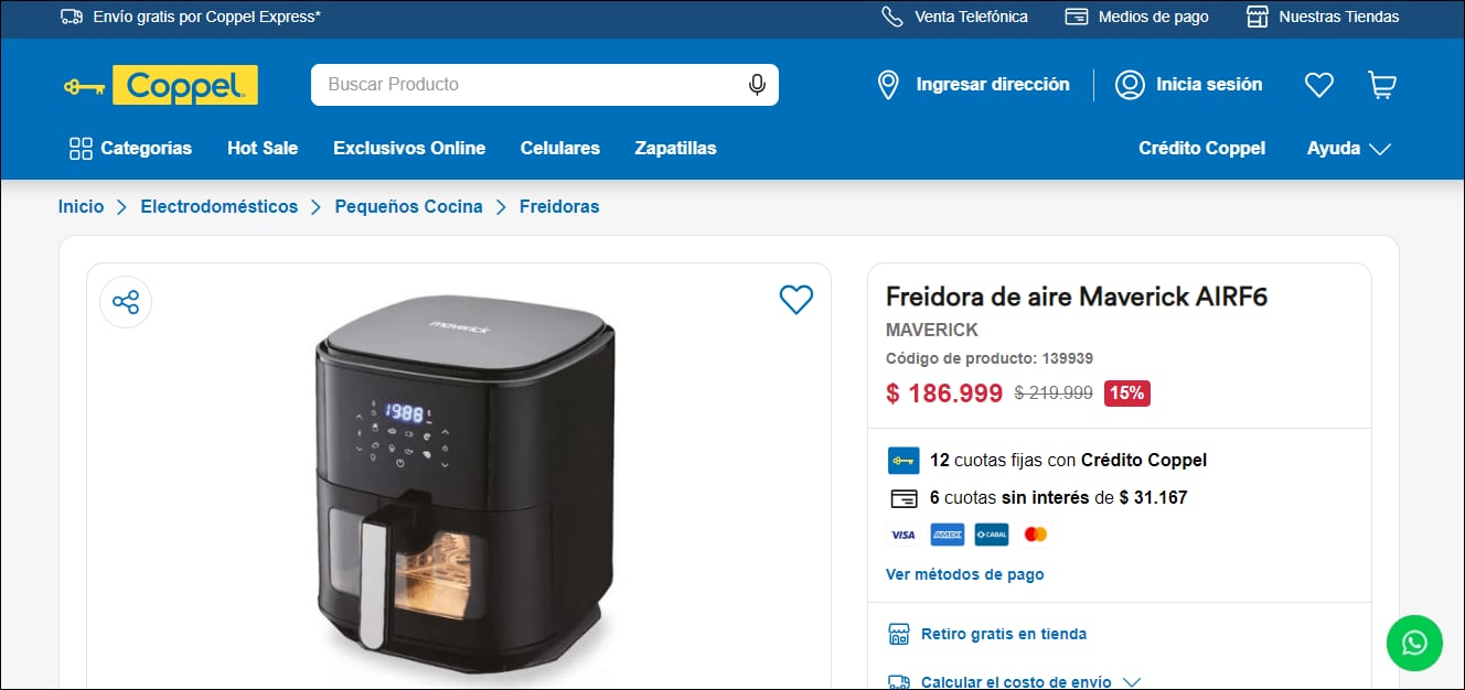 Un relevamiento de precios de la freidora de aire durante el Hot Sale.