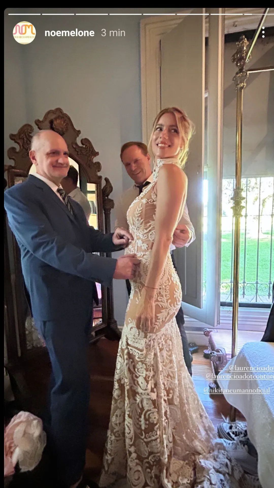 Así fue el vestido de novia de Nicole Neumann