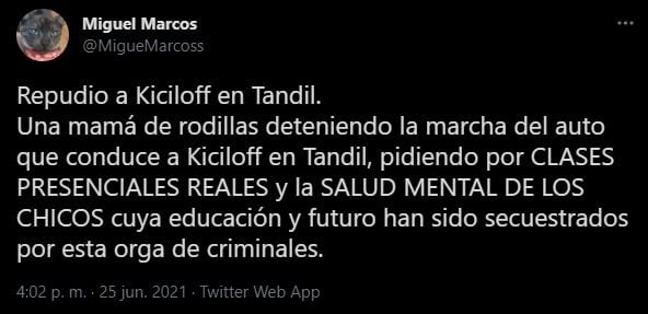 Los tandilenses cuestionaron la llegada del gobernador bonaerense en la ciudad